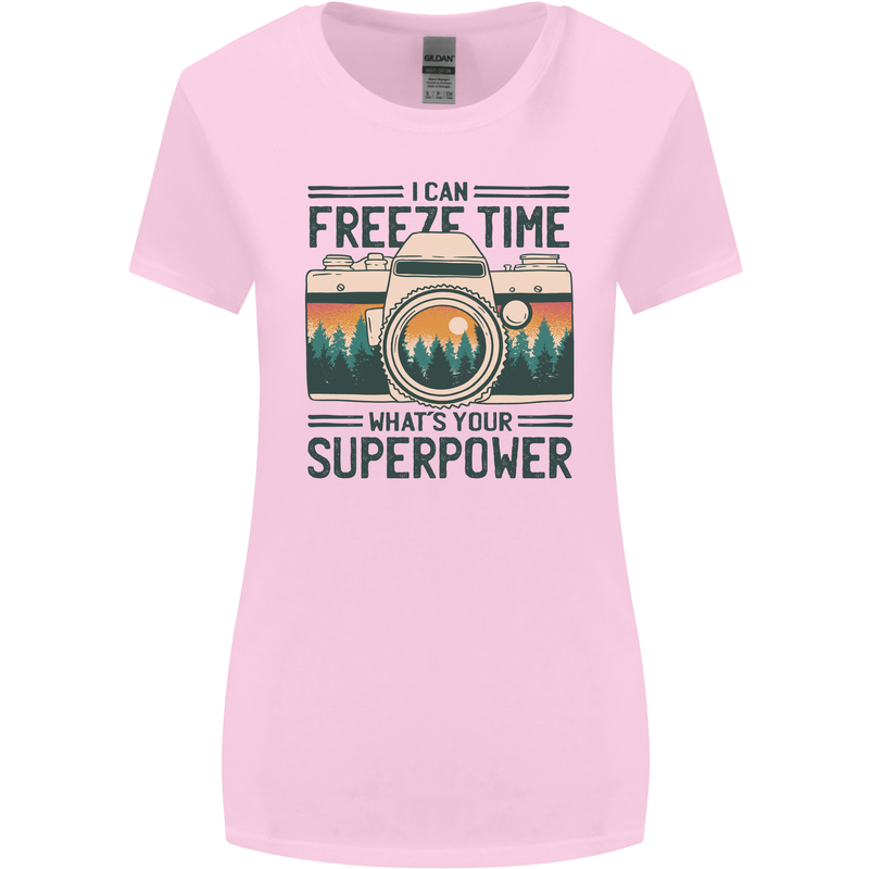 Freeze Time Photography Photographer Womens Wider Cut T-Shirt Light Pink