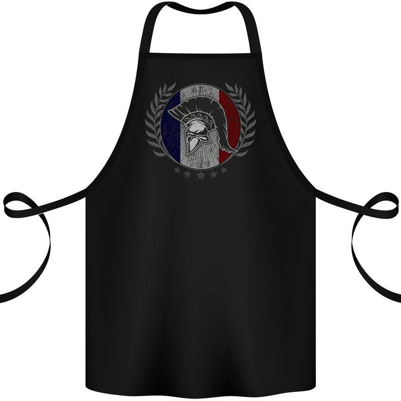 French Bodybuilding Flag Gym Training France Cotton Apron 100% Organic Black