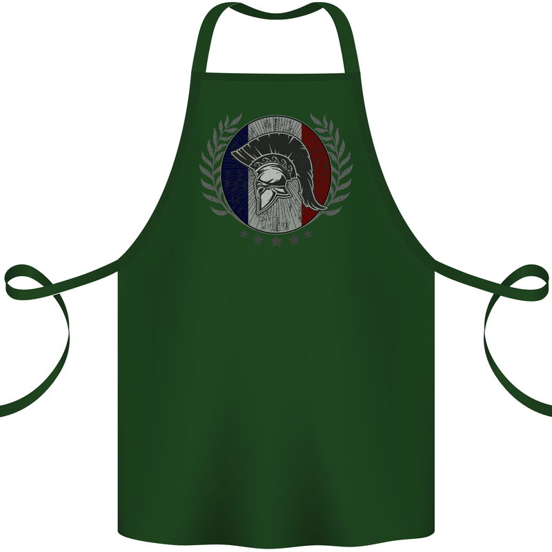 French Bodybuilding Flag Gym Training France Cotton Apron 100% Organic Forest Green