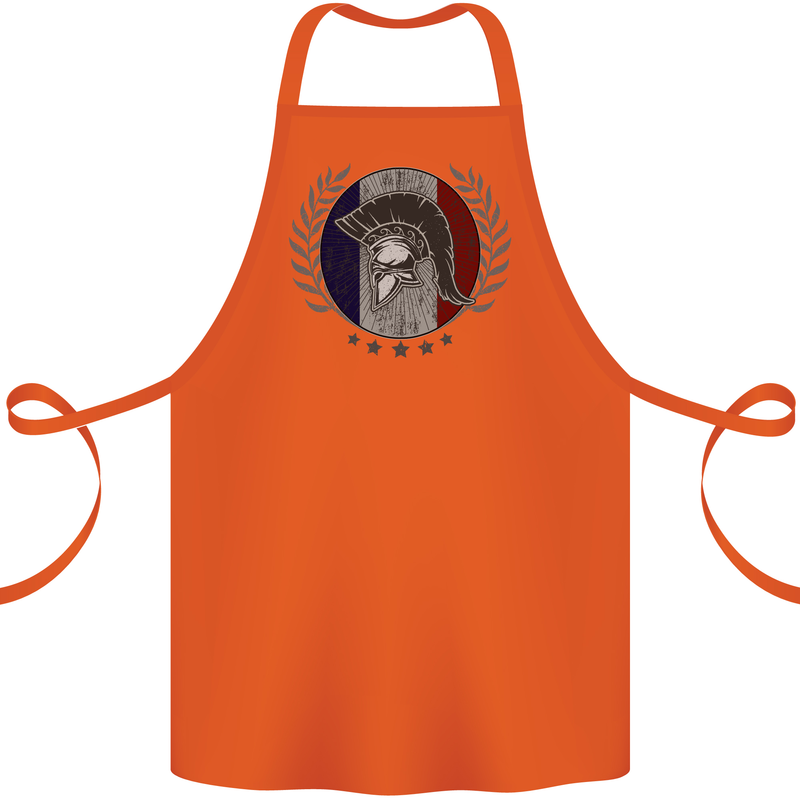 French Bodybuilding Flag Gym Training France Cotton Apron 100% Organic Orange