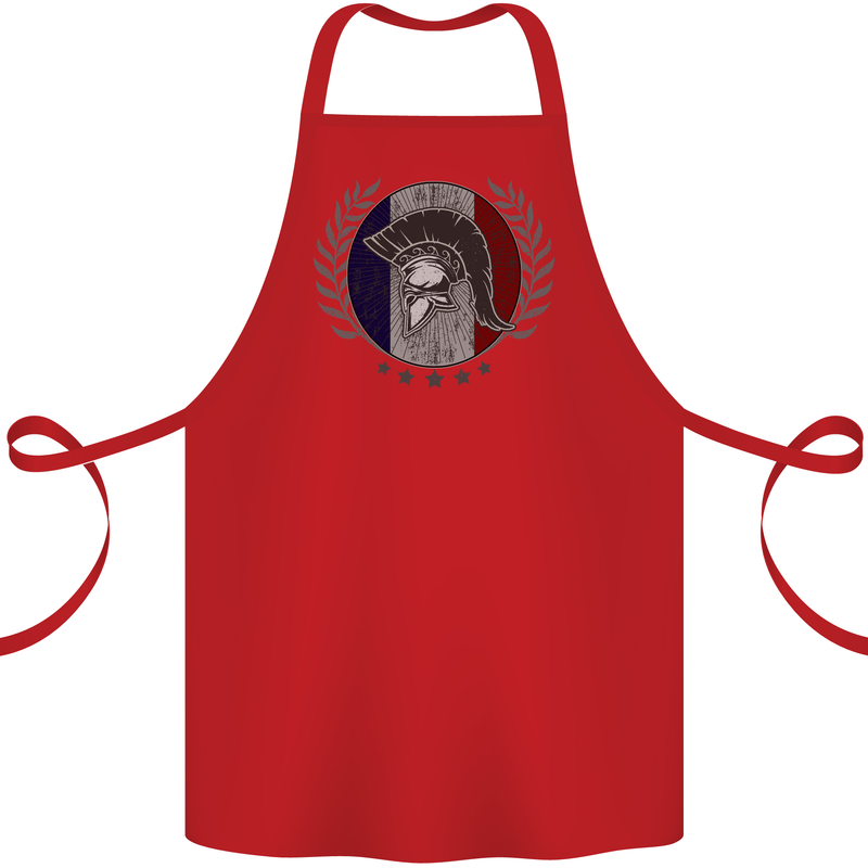 French Bodybuilding Flag Gym Training France Cotton Apron 100% Organic Red