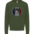 French Bodybuilding Flag Gym Training France Kids Sweatshirt Jumper Forest Green