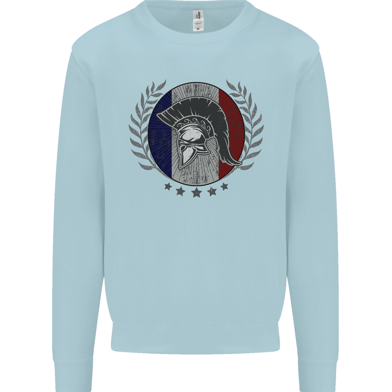 French Bodybuilding Flag Gym Training France Kids Sweatshirt Jumper Light Blue