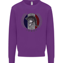 French Bodybuilding Flag Gym Training France Kids Sweatshirt Jumper Purple