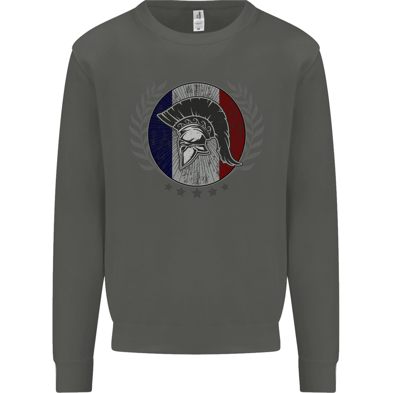 French Bodybuilding Flag Gym Training France Kids Sweatshirt Jumper Storm Grey