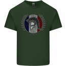 French Bodybuilding Flag Gym Training France Mens Cotton T-Shirt Tee Top Forest Green