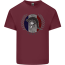 French Bodybuilding Flag Gym Training France Mens Cotton T-Shirt Tee Top Maroon