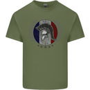 French Bodybuilding Flag Gym Training France Mens Cotton T-Shirt Tee Top Military Green
