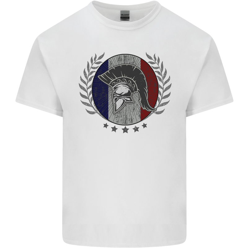 French Bodybuilding Flag Gym Training France Mens Cotton T-Shirt Tee Top White