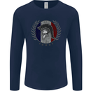 French Bodybuilding Flag Gym Training France Mens Long Sleeve T-Shirt Navy Blue