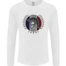 French Bodybuilding Flag Gym Training France Mens Long Sleeve T-Shirt White