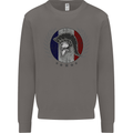 French Bodybuilding Flag Gym Training France Mens Sweatshirt Jumper Charcoal
