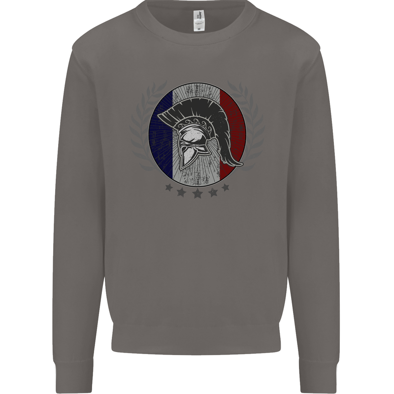 French Bodybuilding Flag Gym Training France Mens Sweatshirt Jumper Charcoal