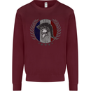 French Bodybuilding Flag Gym Training France Mens Sweatshirt Jumper Maroon