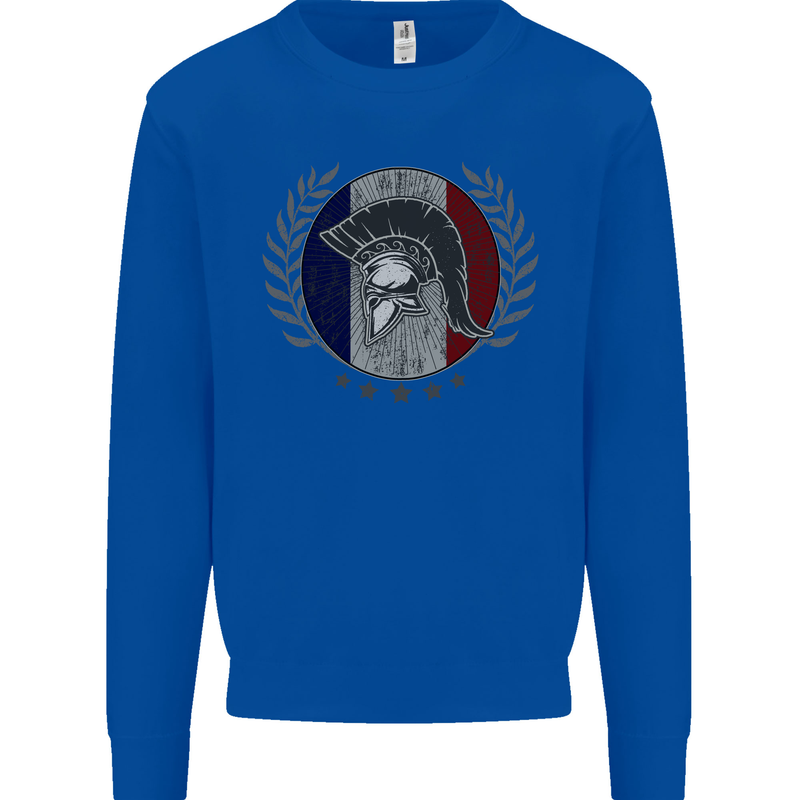 French Bodybuilding Flag Gym Training France Mens Sweatshirt Jumper Royal Blue