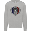French Bodybuilding Flag Gym Training France Mens Sweatshirt Jumper Sports Grey