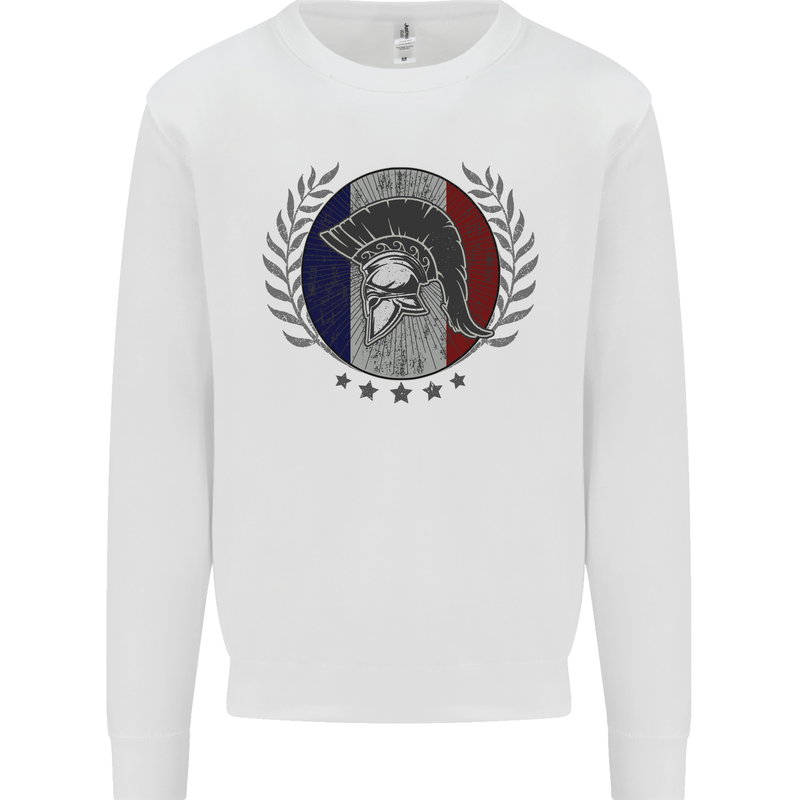 French Bodybuilding Flag Gym Training France Mens Sweatshirt Jumper White