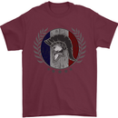French Bodybuilding Flag Gym Training France Mens T-Shirt 100% Cotton Maroon