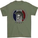 French Bodybuilding Flag Gym Training France Mens T-Shirt 100% Cotton Military Green