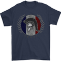 French Bodybuilding Flag Gym Training France Mens T-Shirt 100% Cotton Navy Blue