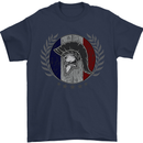 French Bodybuilding Flag Gym Training France Mens T-Shirt 100% Cotton Navy Blue