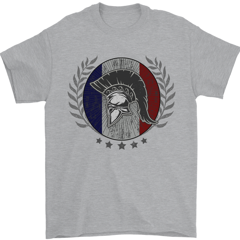 French Bodybuilding Flag Gym Training France Mens T-Shirt 100% Cotton Sports Grey