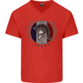French Bodybuilding Flag Gym Training France Mens V-Neck Cotton T-Shirt Red