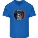 French Bodybuilding Flag Gym Training France Mens V-Neck Cotton T-Shirt Royal Blue