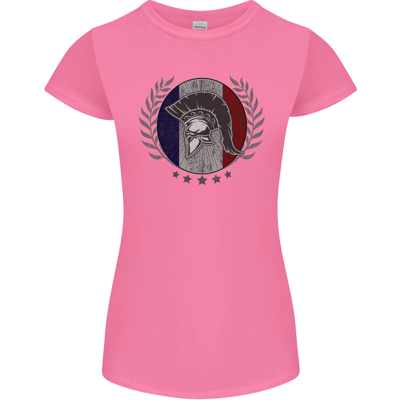 French Bodybuilding Flag Gym Training France Womens Petite Cut T-Shirt Azalea