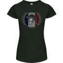 French Bodybuilding Flag Gym Training France Womens Petite Cut T-Shirt Black