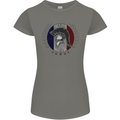 French Bodybuilding Flag Gym Training France Womens Petite Cut T-Shirt Charcoal