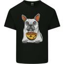 French Bulldog Ghost Dog Halloween Mens Cotton T-Shirt Tee Top Black