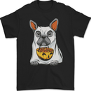 French Bulldog Ghost Dog Halloween Mens Gildan Cotton T-Shirt Black