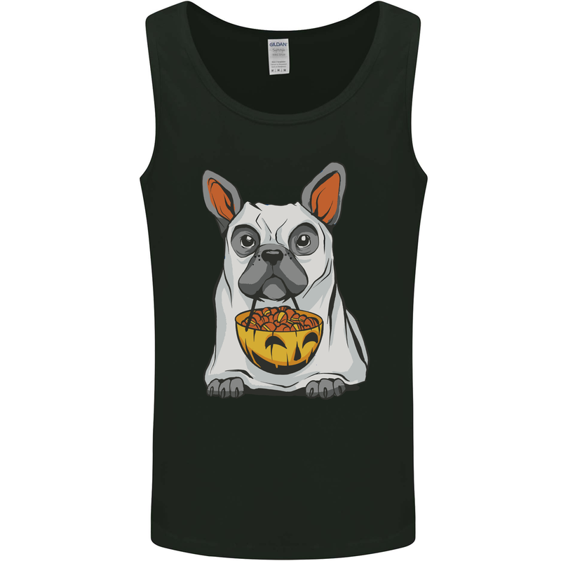 French Bulldog Ghost Dog Halloween Mens Vest Tank Top Black