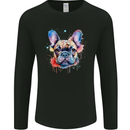 French Bulldog Watercolour Dog Mens Long Sleeve T-Shirt Black