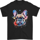 French Bulldog Watercolour Dog Mens T-Shirt 100% Cotton Black