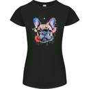 French Bulldog Watercolour Dog Womens Petite Cut T-Shirt Black