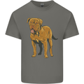 French Mastiff Dogue Bordeaux Dog Mens Cotton T-Shirt Tee Top Charcoal