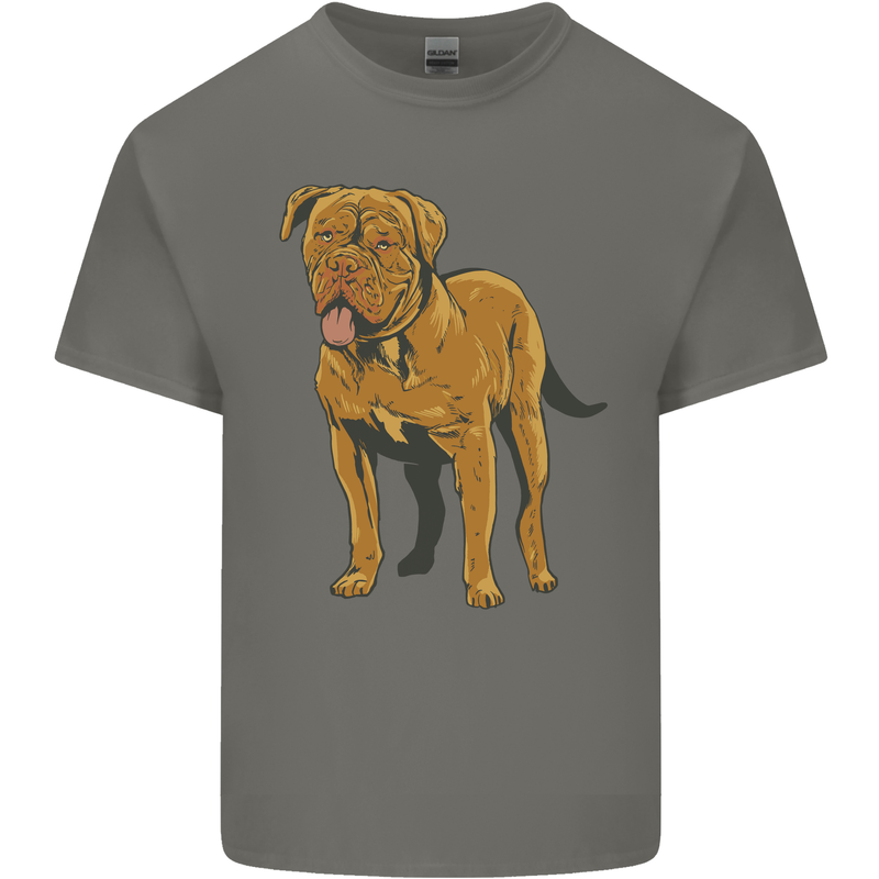 French Mastiff Dogue Bordeaux Dog Mens Cotton T-Shirt Tee Top Charcoal
