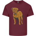 French Mastiff Dogue Bordeaux Dog Mens Cotton T-Shirt Tee Top Maroon