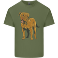 French Mastiff Dogue Bordeaux Dog Mens Cotton T-Shirt Tee Top Military Green