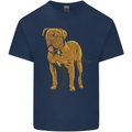 French Mastiff Dogue Bordeaux Dog Mens Cotton T-Shirt Tee Top Navy Blue