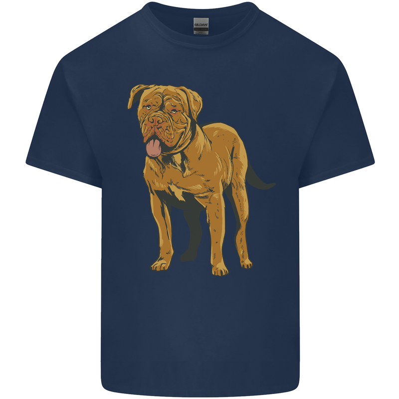 French Mastiff Dogue Bordeaux Dog Mens Cotton T-Shirt Tee Top Navy Blue