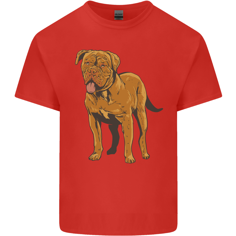 French Mastiff Dogue Bordeaux Dog Mens Cotton T-Shirt Tee Top Red