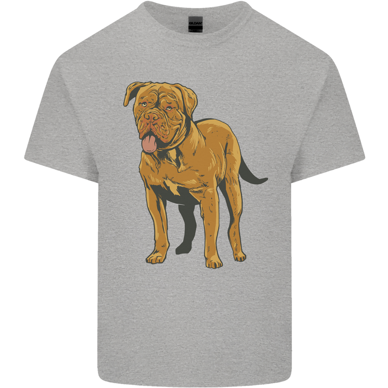 French Mastiff Dogue Bordeaux Dog Mens Cotton T-Shirt Tee Top Sports Grey