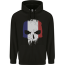 French Skull France Gym Biker Flag Childrens Kids Hoodie Black