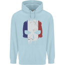 French Skull France Gym Biker Flag Childrens Kids Hoodie Light Blue