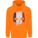 French Skull France Gym Biker Flag Childrens Kids Hoodie Orange