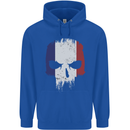 French Skull France Gym Biker Flag Childrens Kids Hoodie Royal Blue