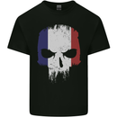 French Skull France Gym Biker Flag Mens Cotton T-Shirt Tee Top Black